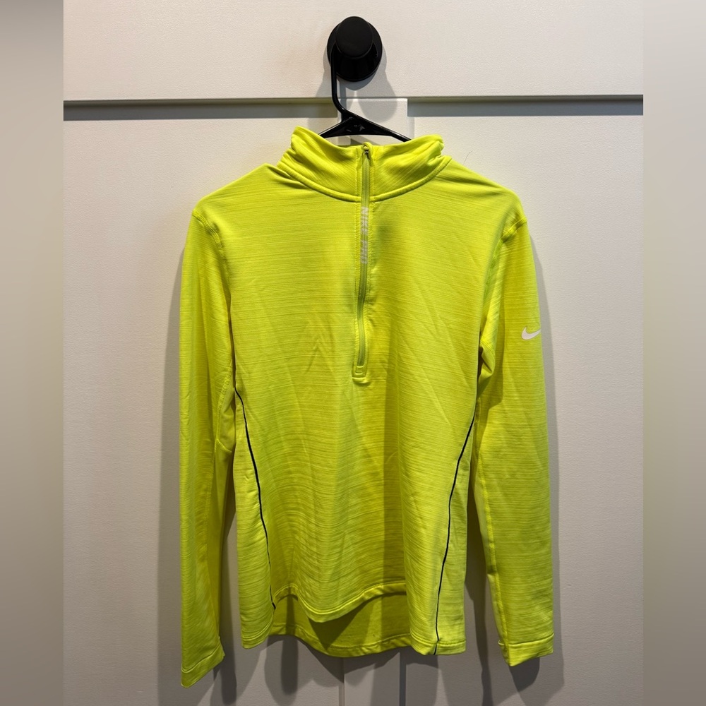 Nike Pro Hyperwarm Neon Yellow Half-Zip Top